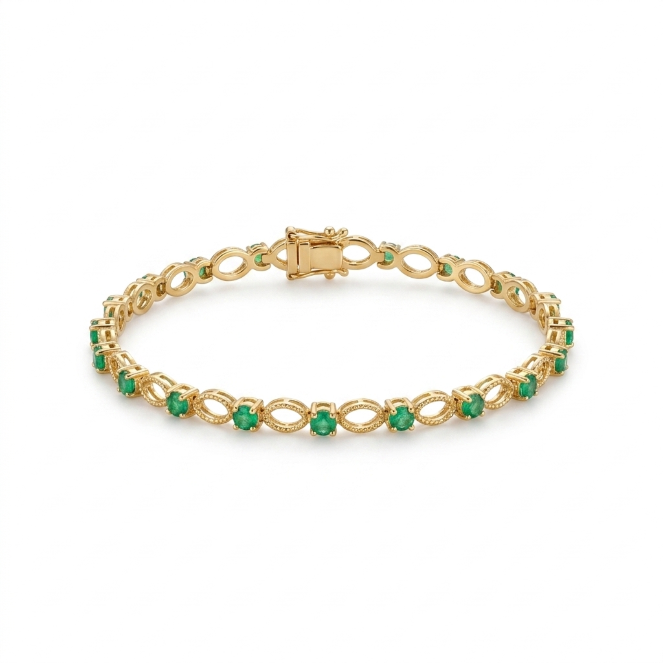 Emerald Tennis Bracelet for Women – Green Crystal Chain Jewelry Gift