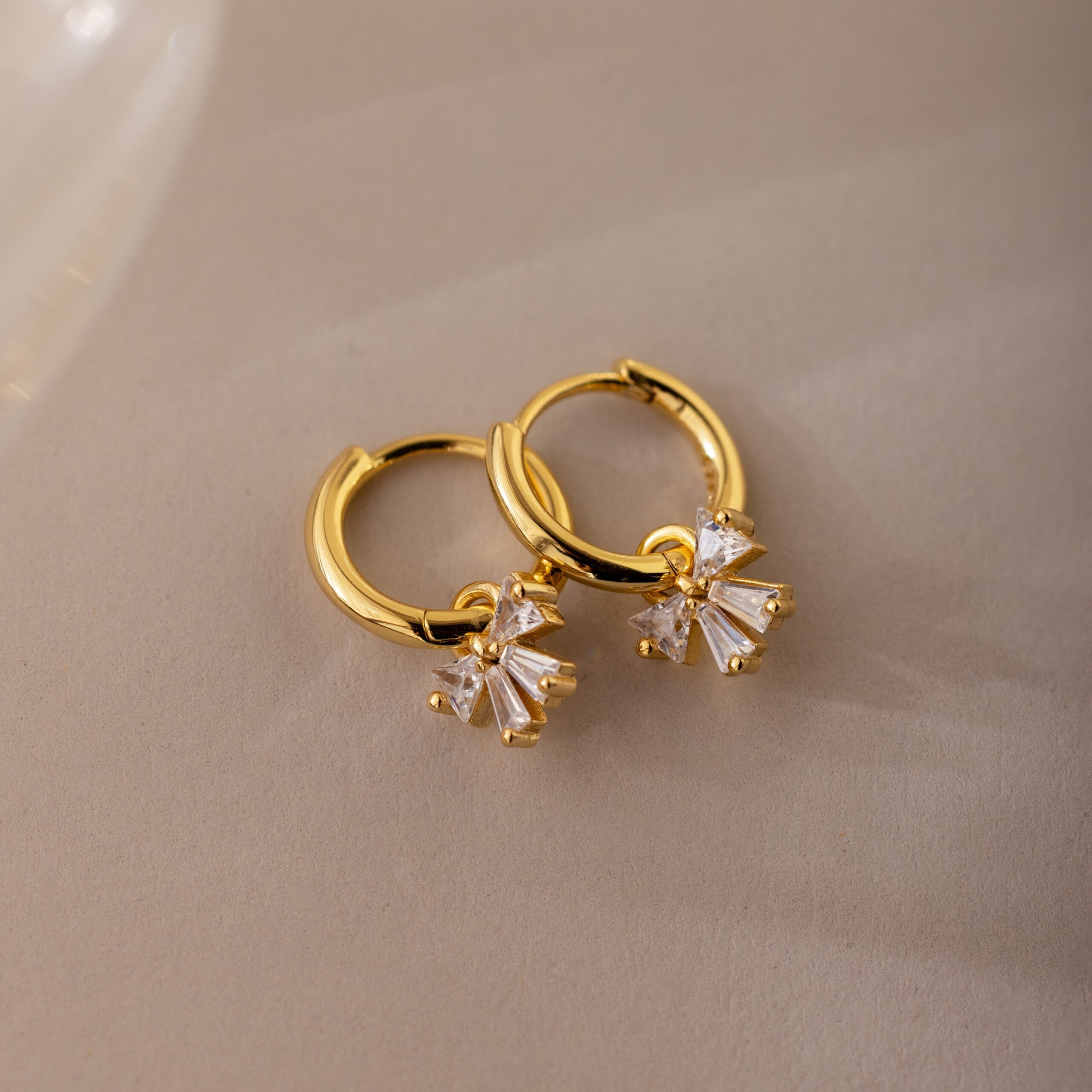 Diamond Bow Hoops in 18K Gold - Image 5