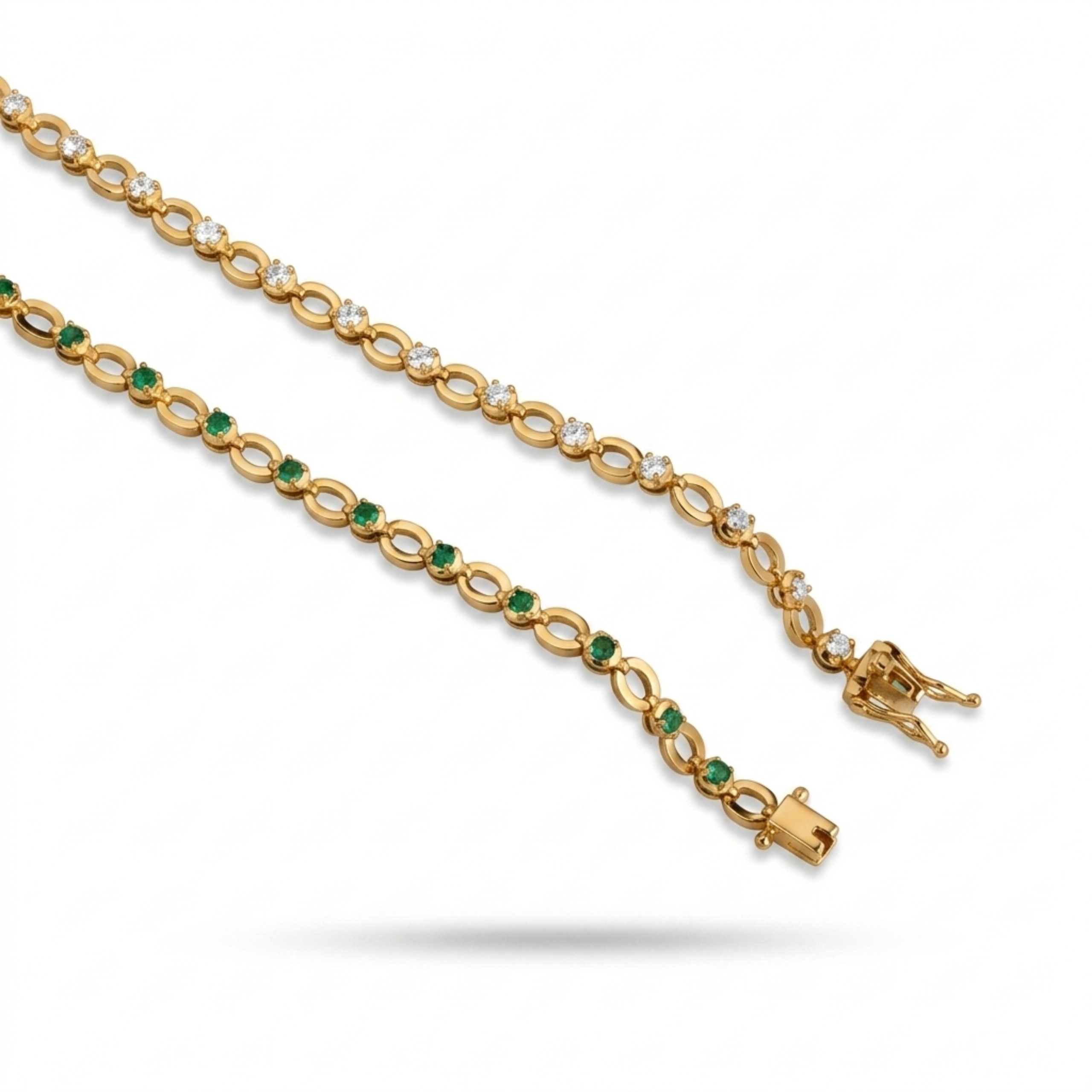 Emerald Tennis Bracelet for Women – Green Crystal Chain Jewelry Gift - Image 3