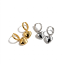 Puff Heart Charm Huggie Earrings 18K Gold Plated – Cute Minimalist Jewelry