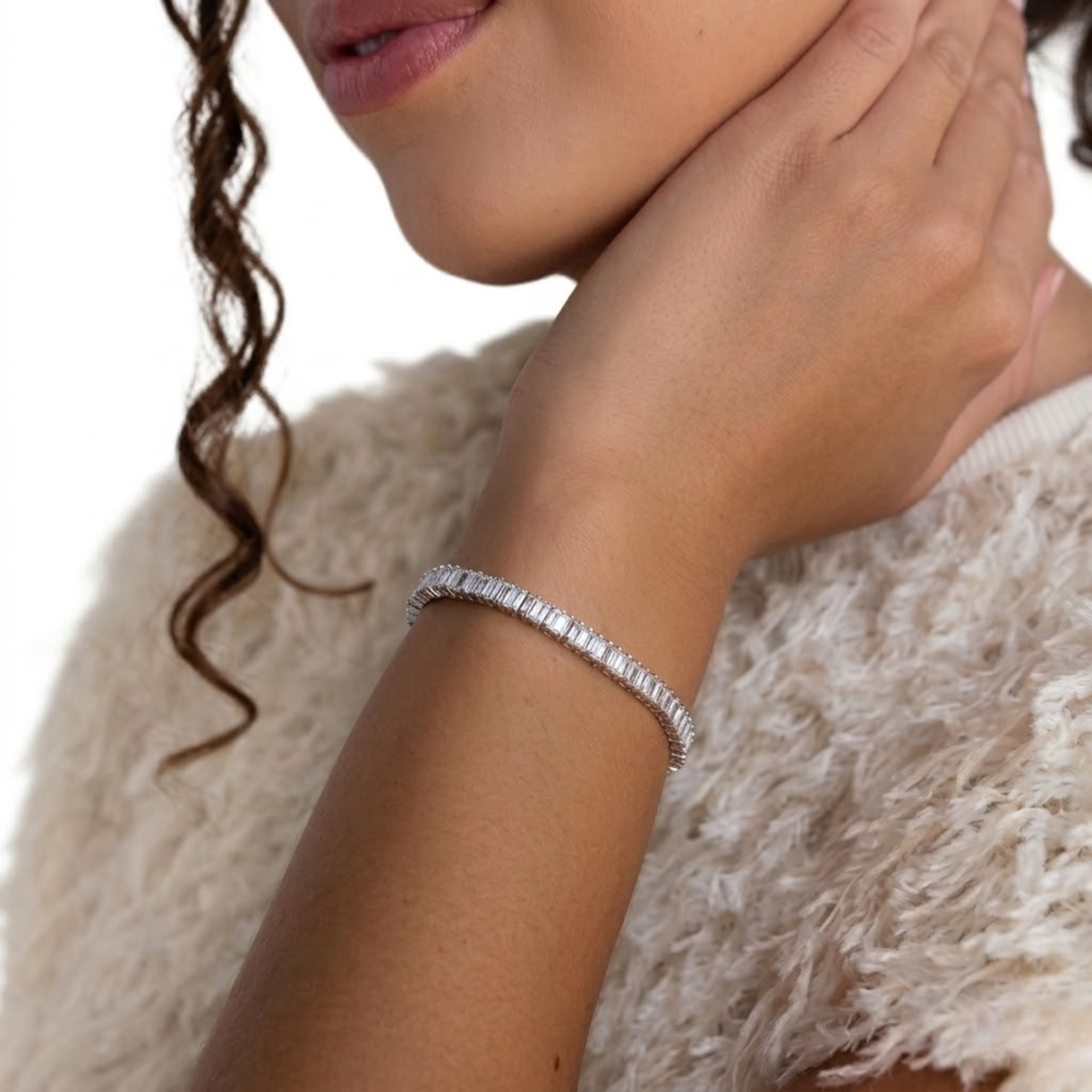 Vertical Baguette Tennis Bracelet - Image 5