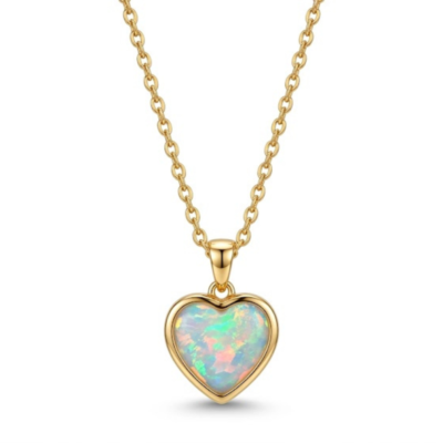 opal heart necklace