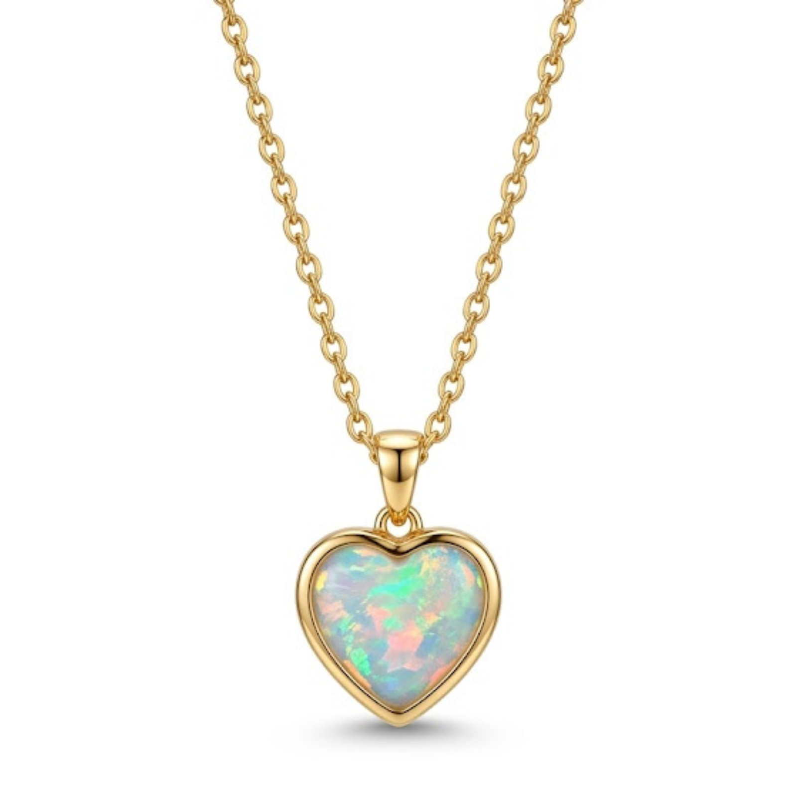 opal heart necklace