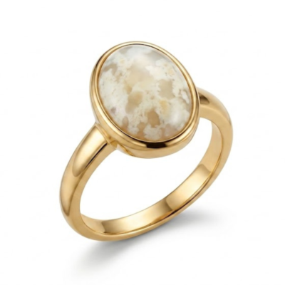Moonstone Signet Ring for Women – Minimalist Elegant Statement Jewelry