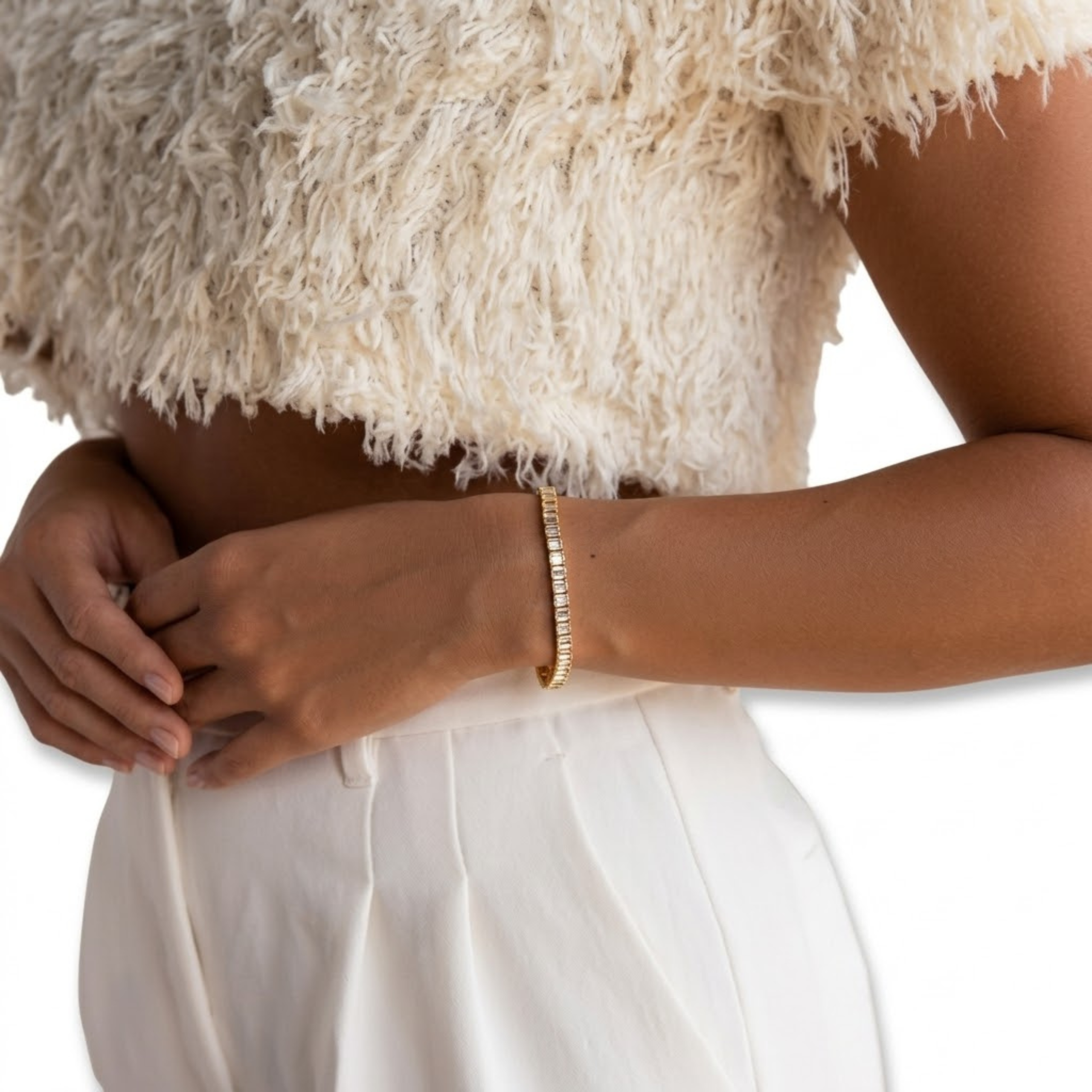 Vertical Baguette Tennis Bracelet - Image 9