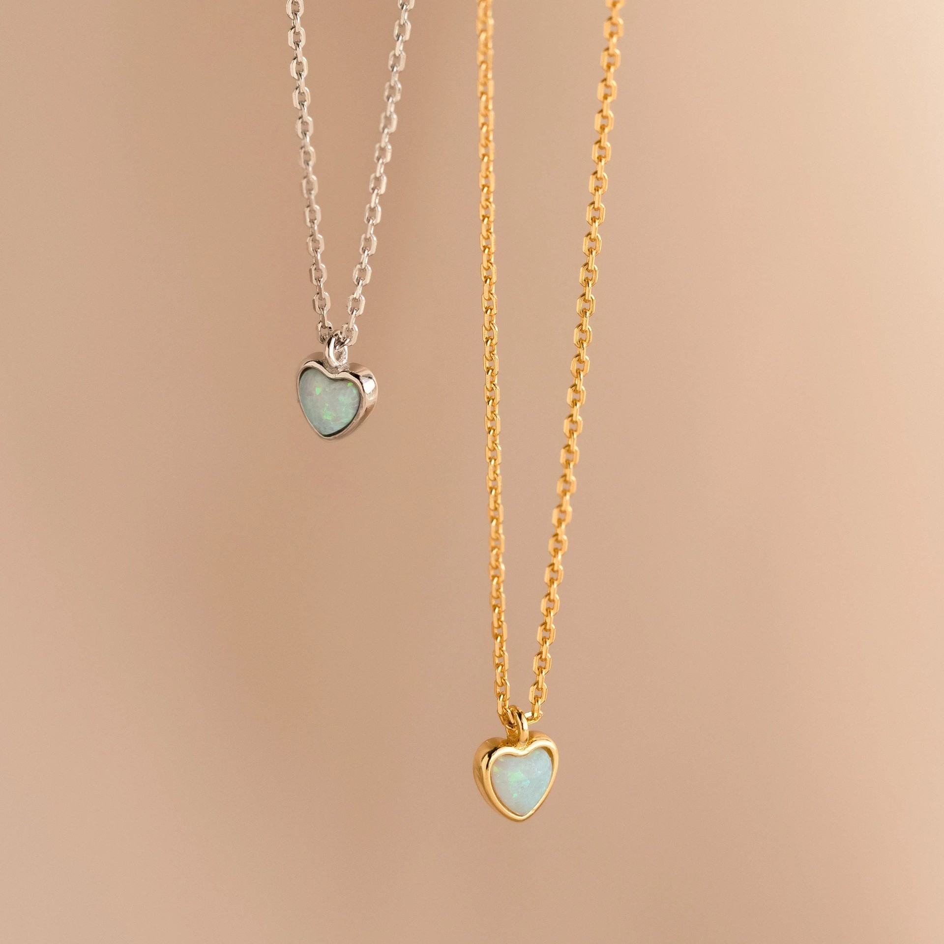 Opal Heart Necklace for Women – Elegant Minimalist Jewelry Gift - Image 4
