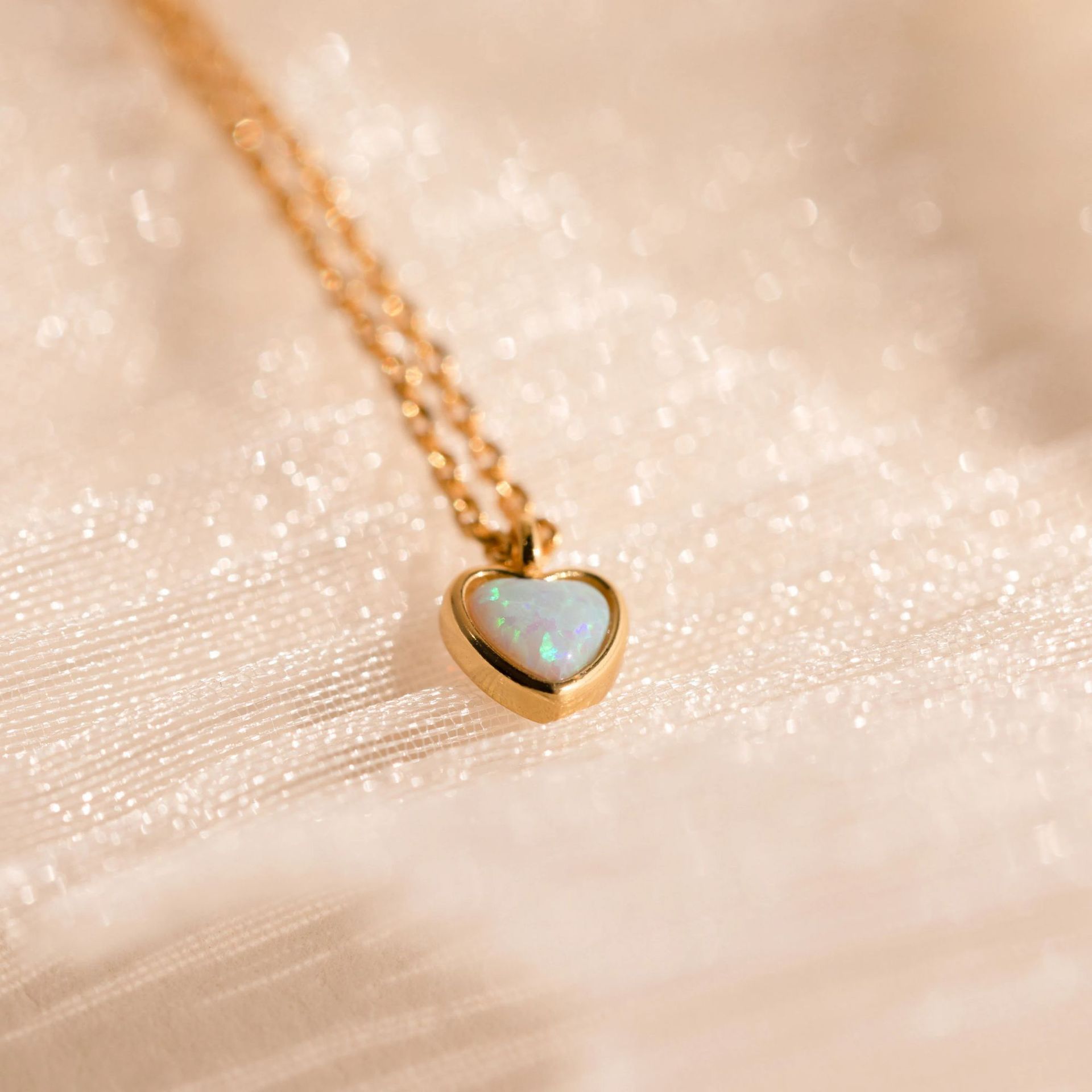 Opal Heart Necklace for Women – Elegant Minimalist Jewelry Gift - Image 5