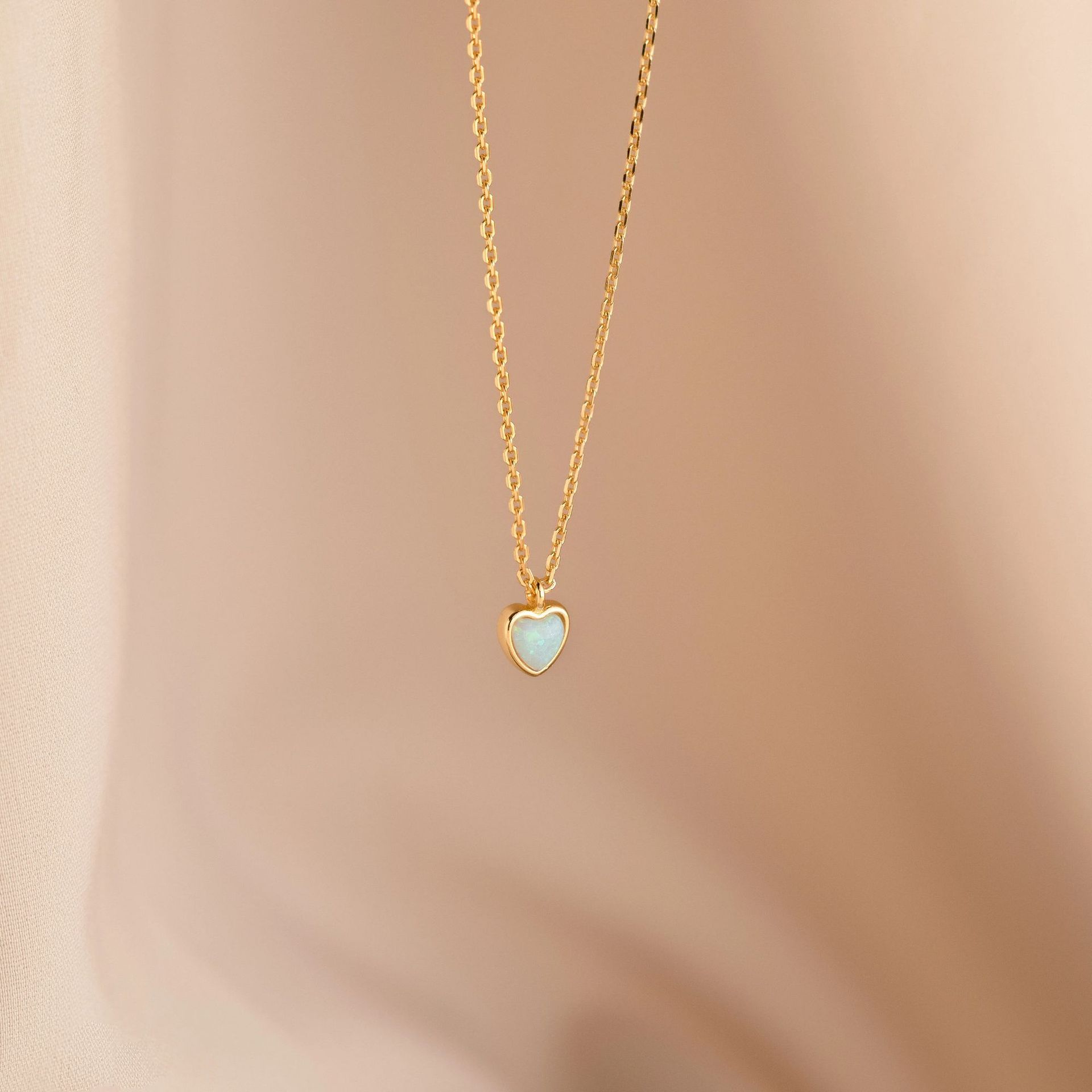 Opal Heart Necklace for Women – Elegant Minimalist Jewelry Gift - Image 6
