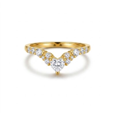 Heart Curve Cluster Ring for Women – Elegant Romantic Jewelry Gift