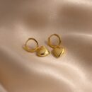 Puff Heart Charm Huggies in 18K Gold
