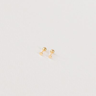 Tiny Heart Studs in 18K Gold