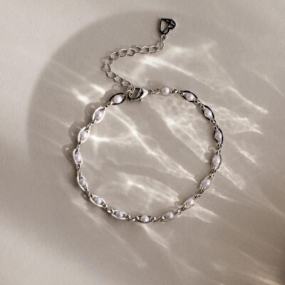 Eternity Pearl Bracelet in Silver
