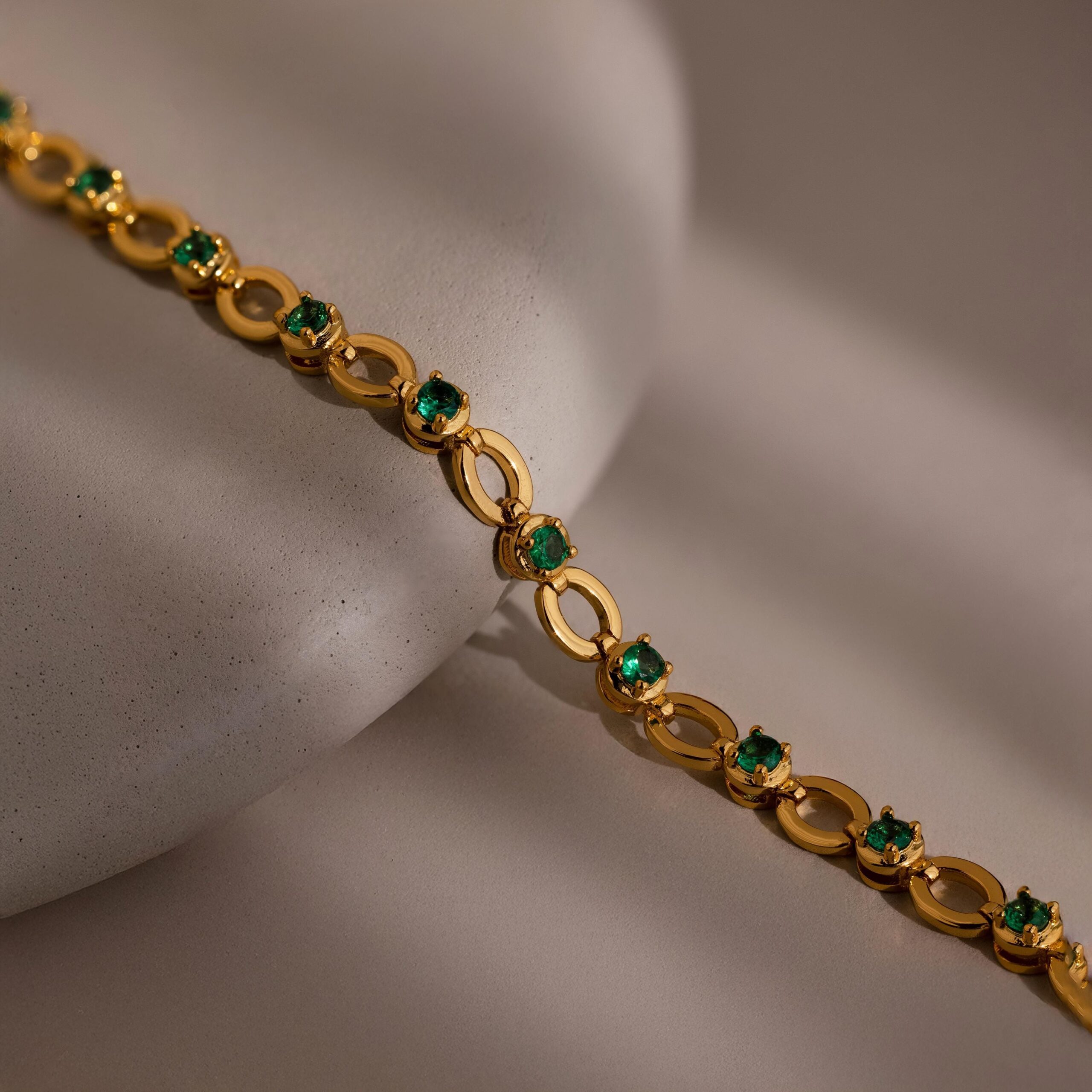 Emerald Chain Tennis Bracelet - Image 5