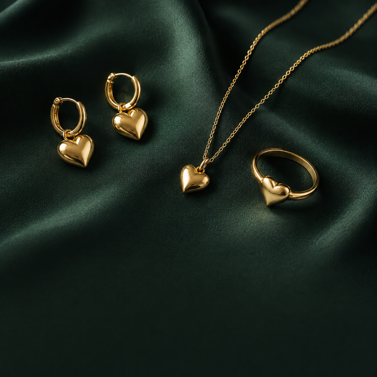 Gold plated drop earrings and huggie hoops