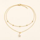Layered Pearl Choker and Necklace Set – 18K Gold Plated