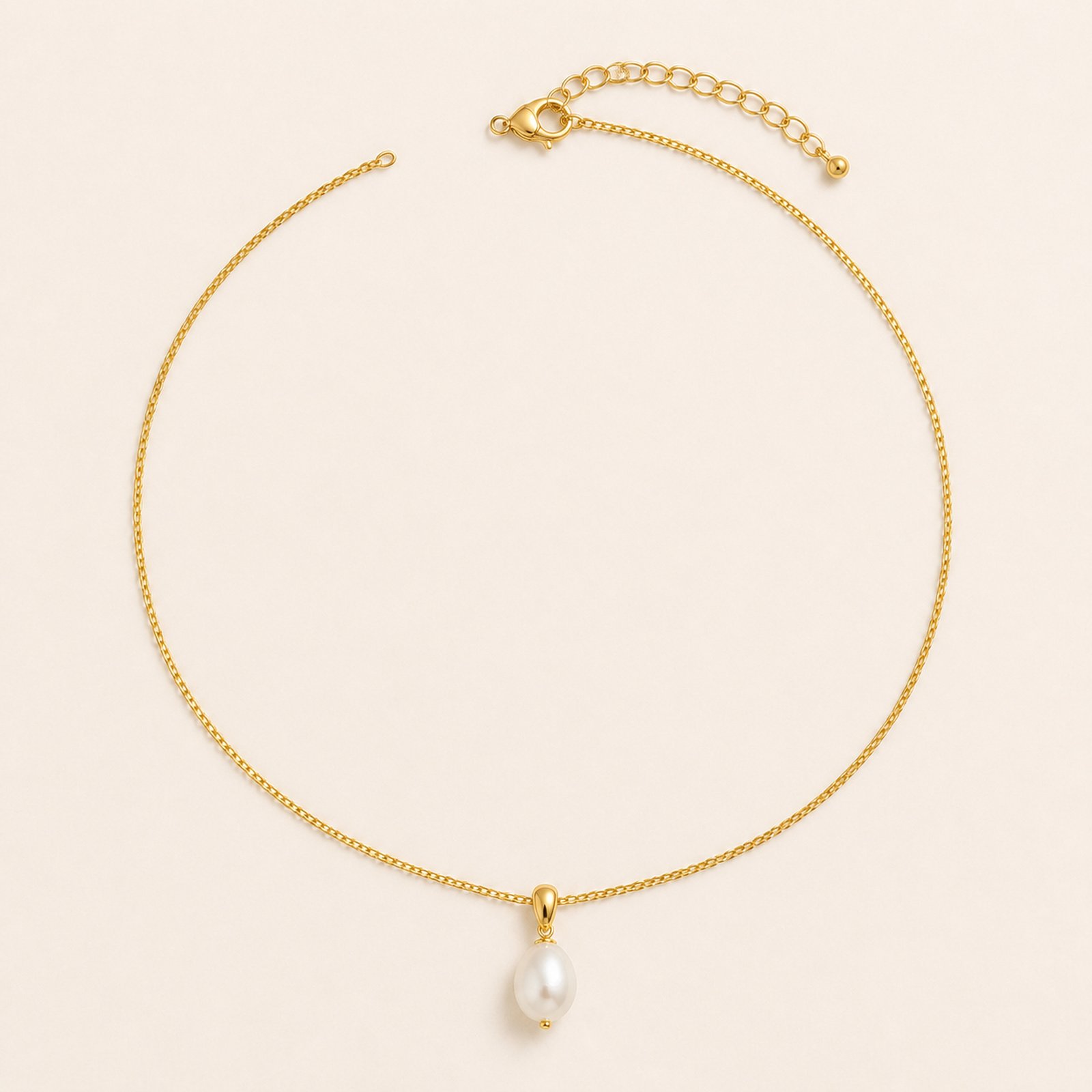 Dainty Pearl Drop Necklace – 18K Gold Plated - Image 5