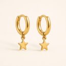 Classic Star Huggie Hoop Earrings – 18K Gold Plated