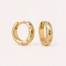 Starburst Pavé Huggie Hoop Earrings – 18K Gold Plated