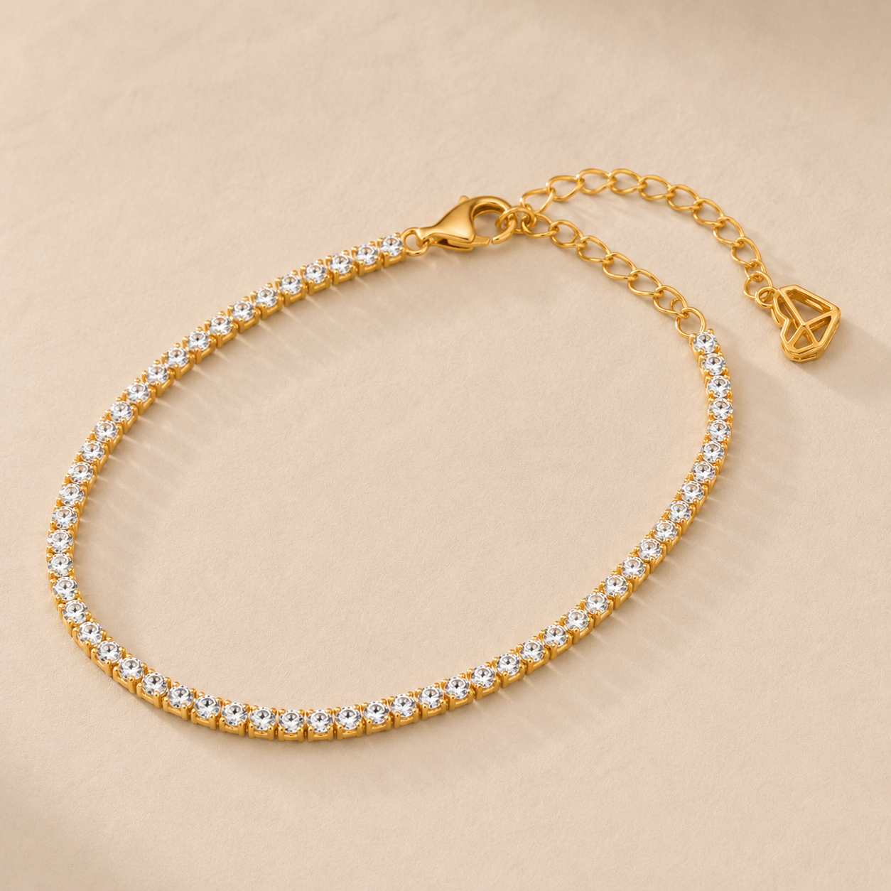 18K Gold-Plated 2mm CZ Tennis Bracelet for Women - Image 5