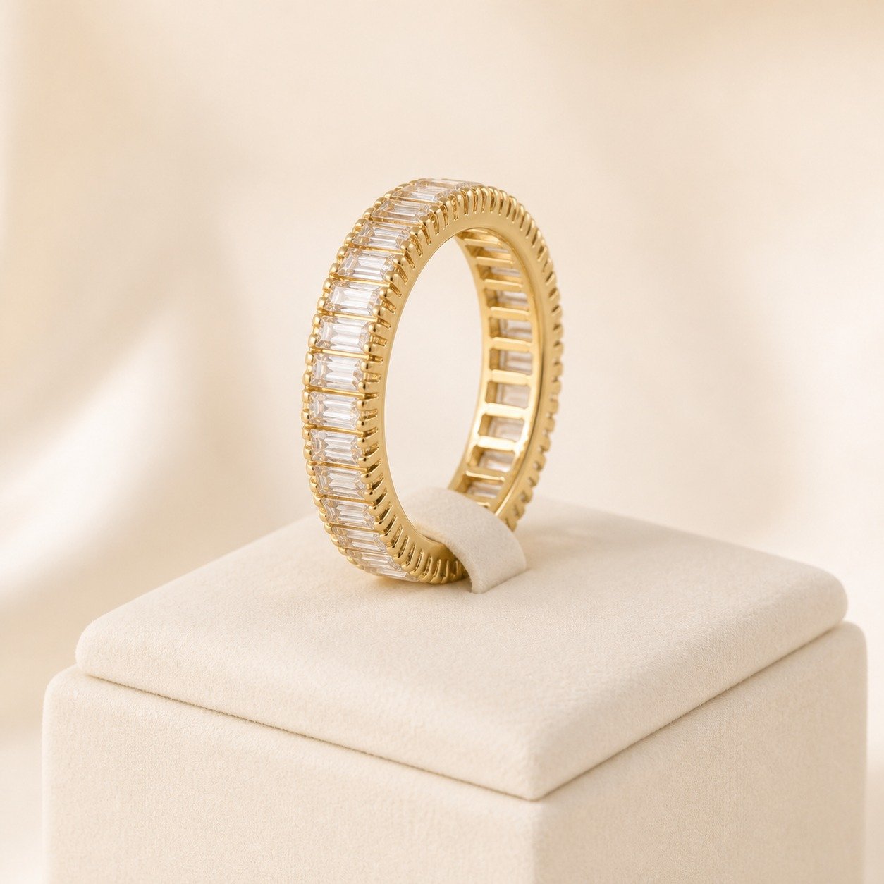 Baguette CZ Eternity Ring – 18K Gold Plated - Image 3