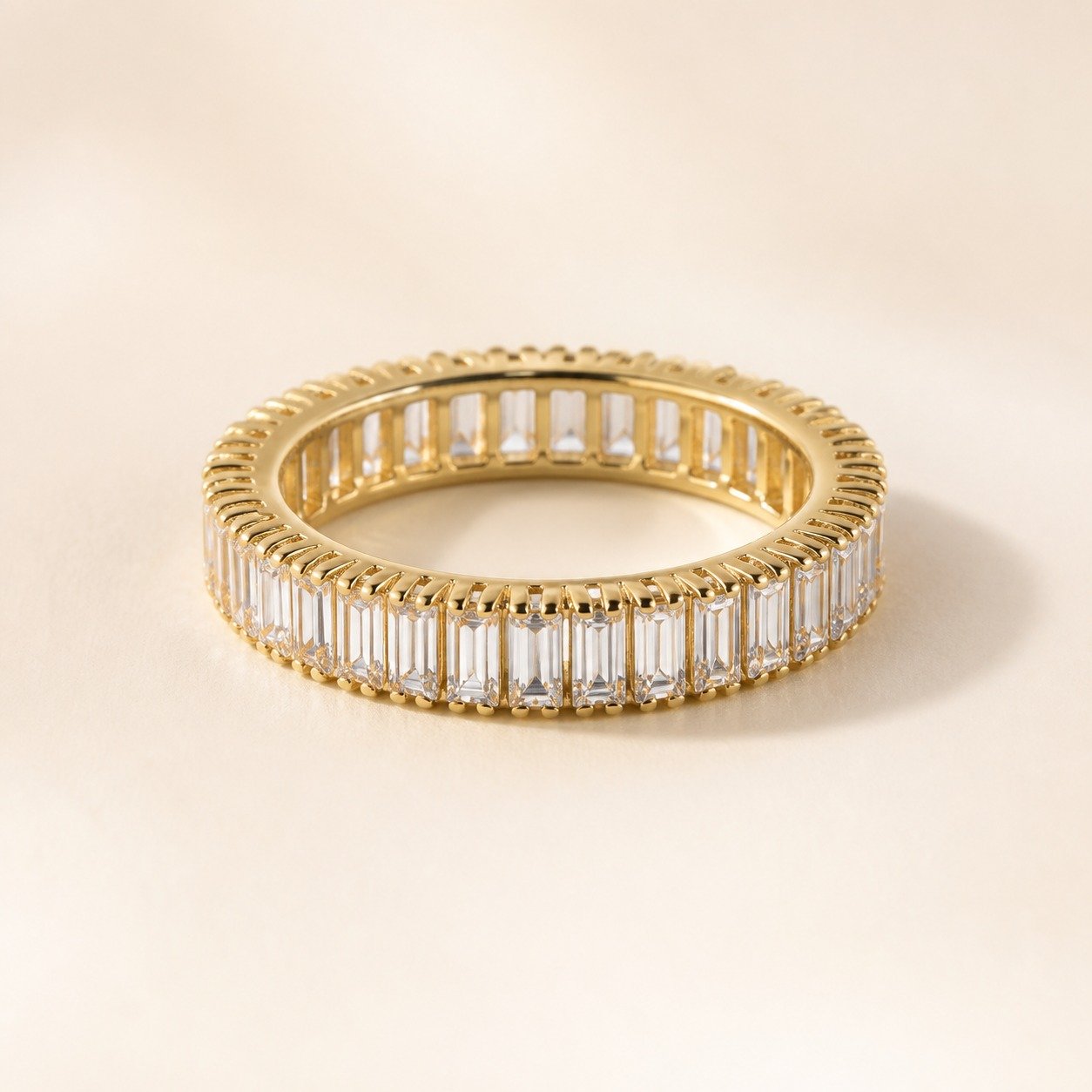 Baguette CZ Eternity Ring – 18K Gold Plated