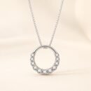 Circle Halo Pendant Necklace – Silver Tone