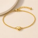 Dainty Heart Charm Bracelet – 18K Gold Plated