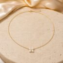 Freshwater Pearl Flower Necklace – 18K Gold Plated