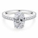 Oval Moissanite Pave Engagement Ring – 925 Silver
