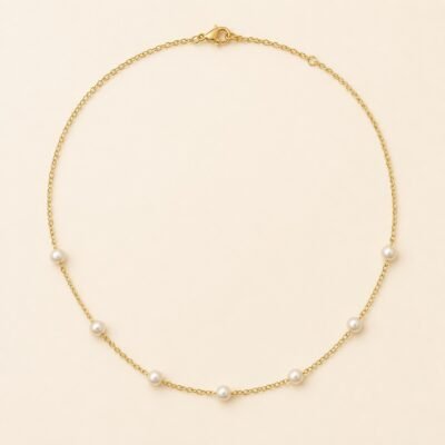 Pearl Dot Necklace – 18K Gold Plated