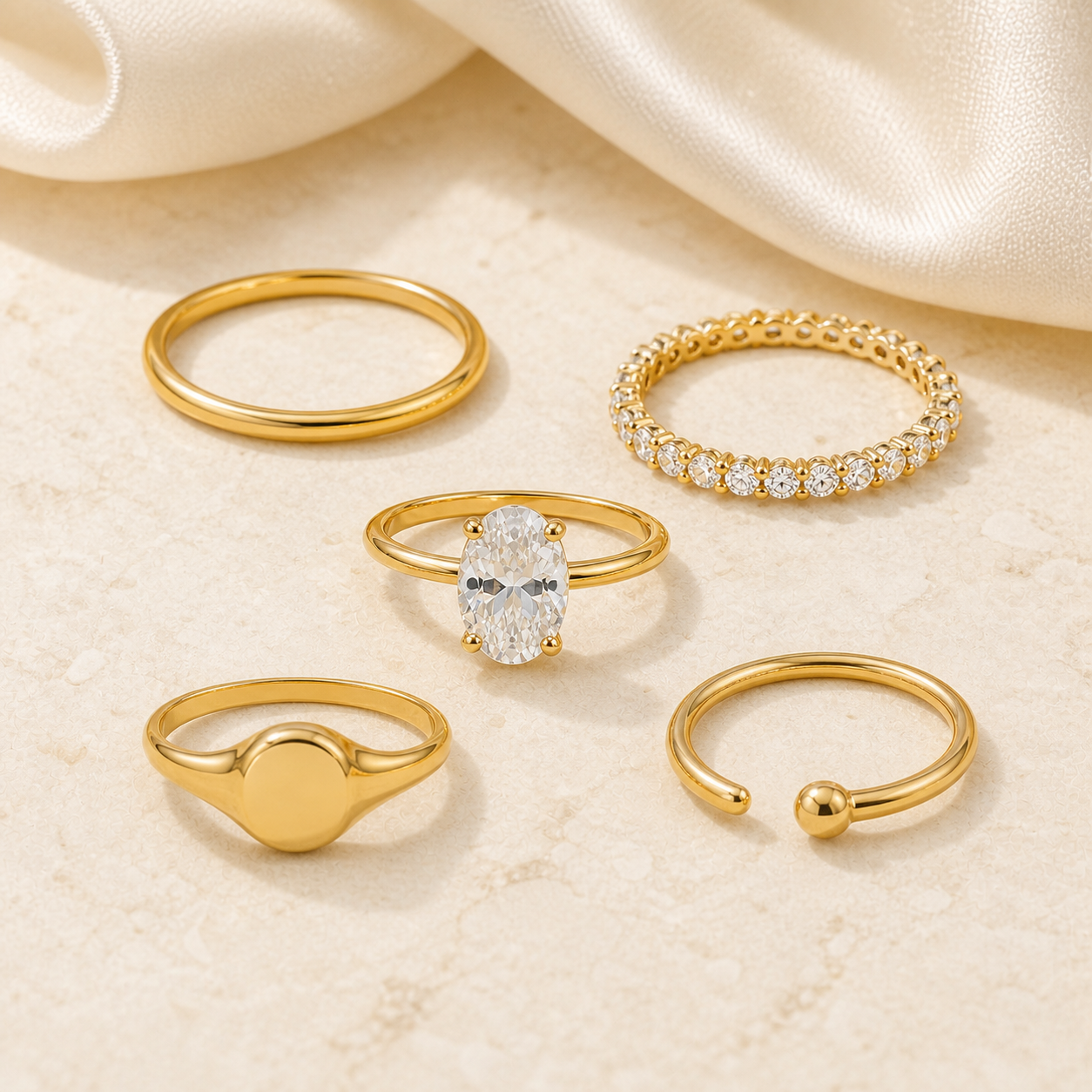 Vetalir gold-plated rings collection