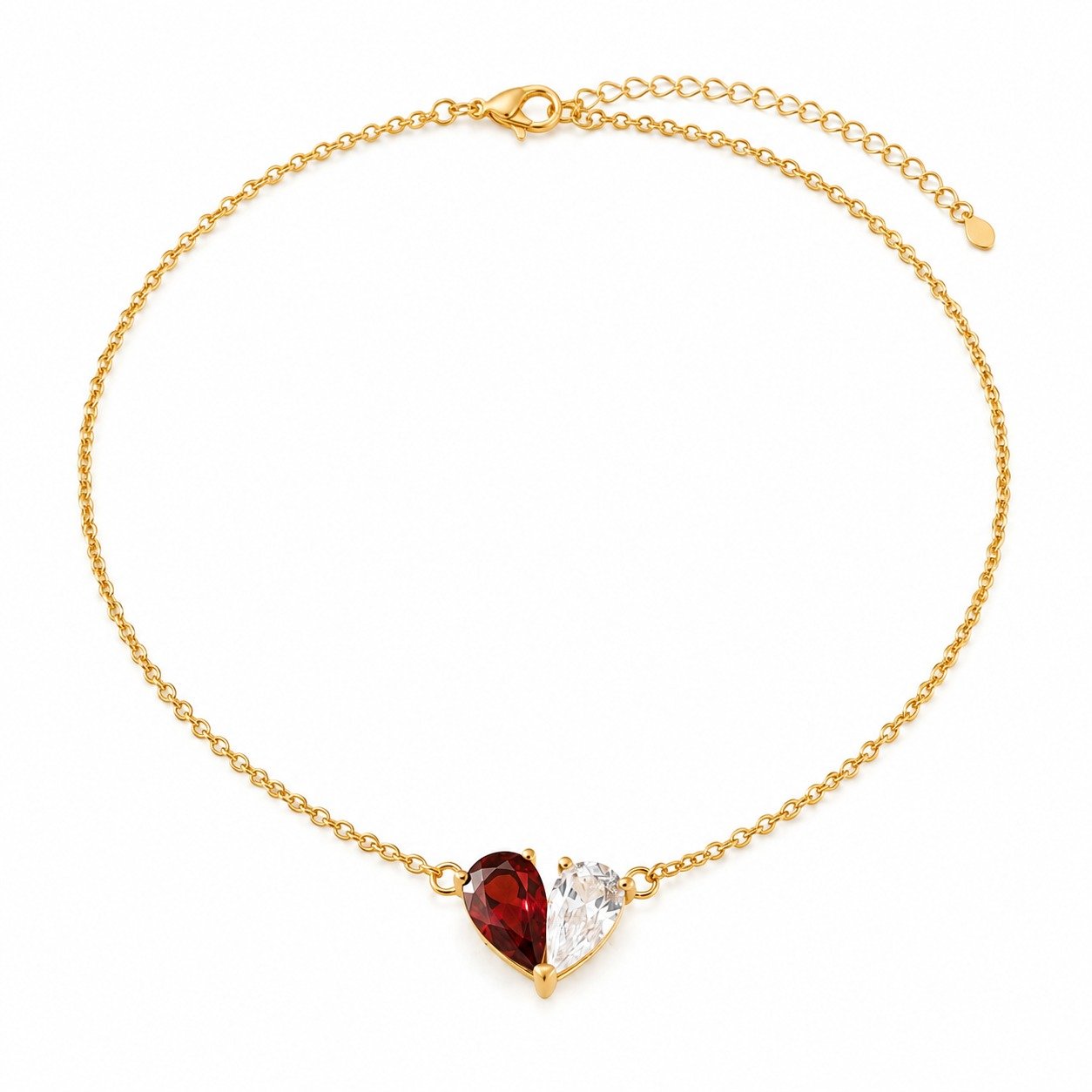 Toi et Moi Teardrop Heart Necklace – 18K Gold Plated - Image 5