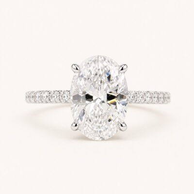 2 Carat Oval Solitaire Engagement Ring – 925 Silver