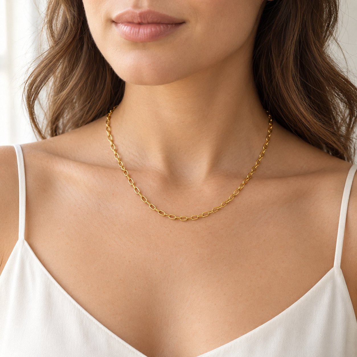 Elise 18K Gold Plated Dainty Chain Necklace - Image 3