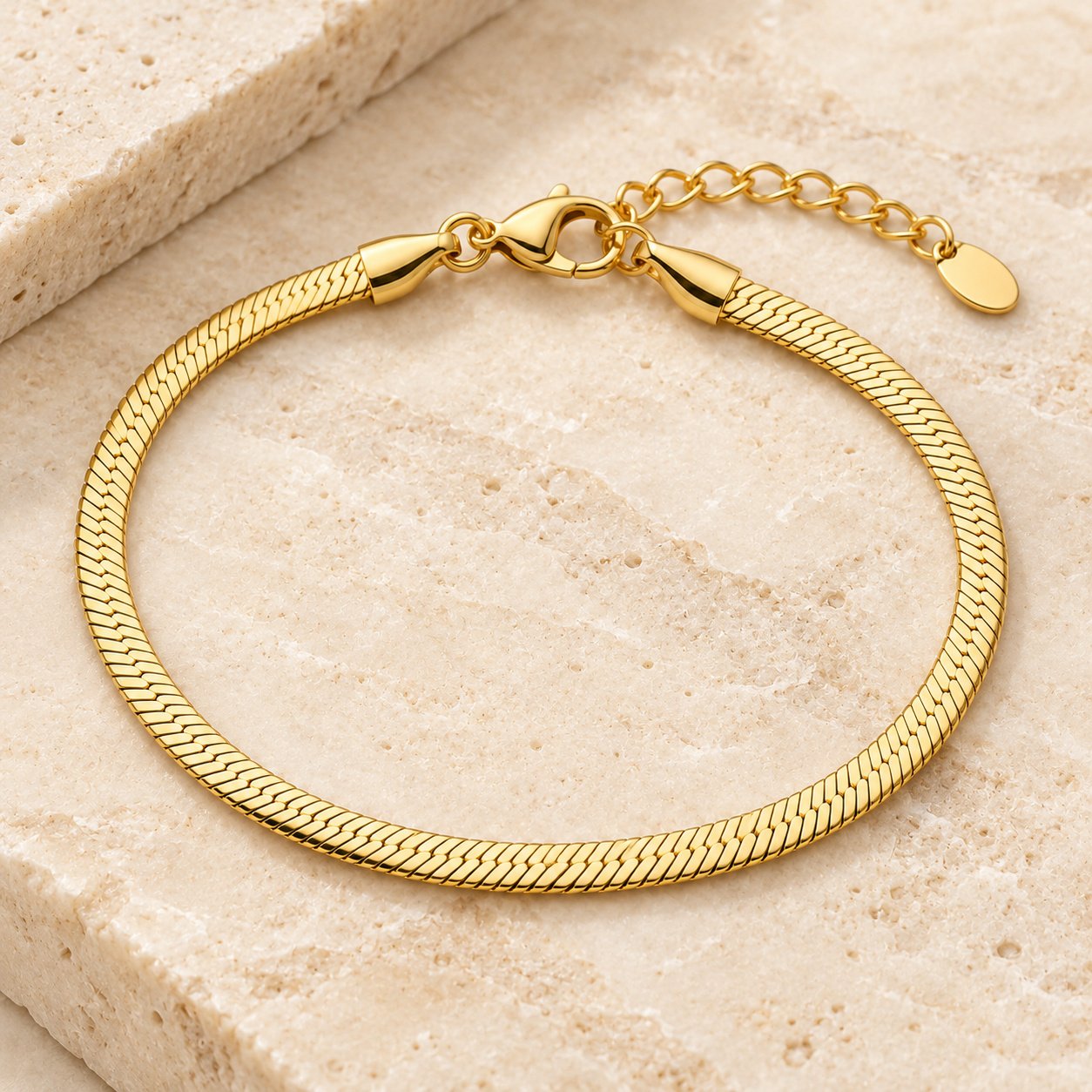 Serpentine 18K Gold Plated Snake Chain Bracelet - Image 2