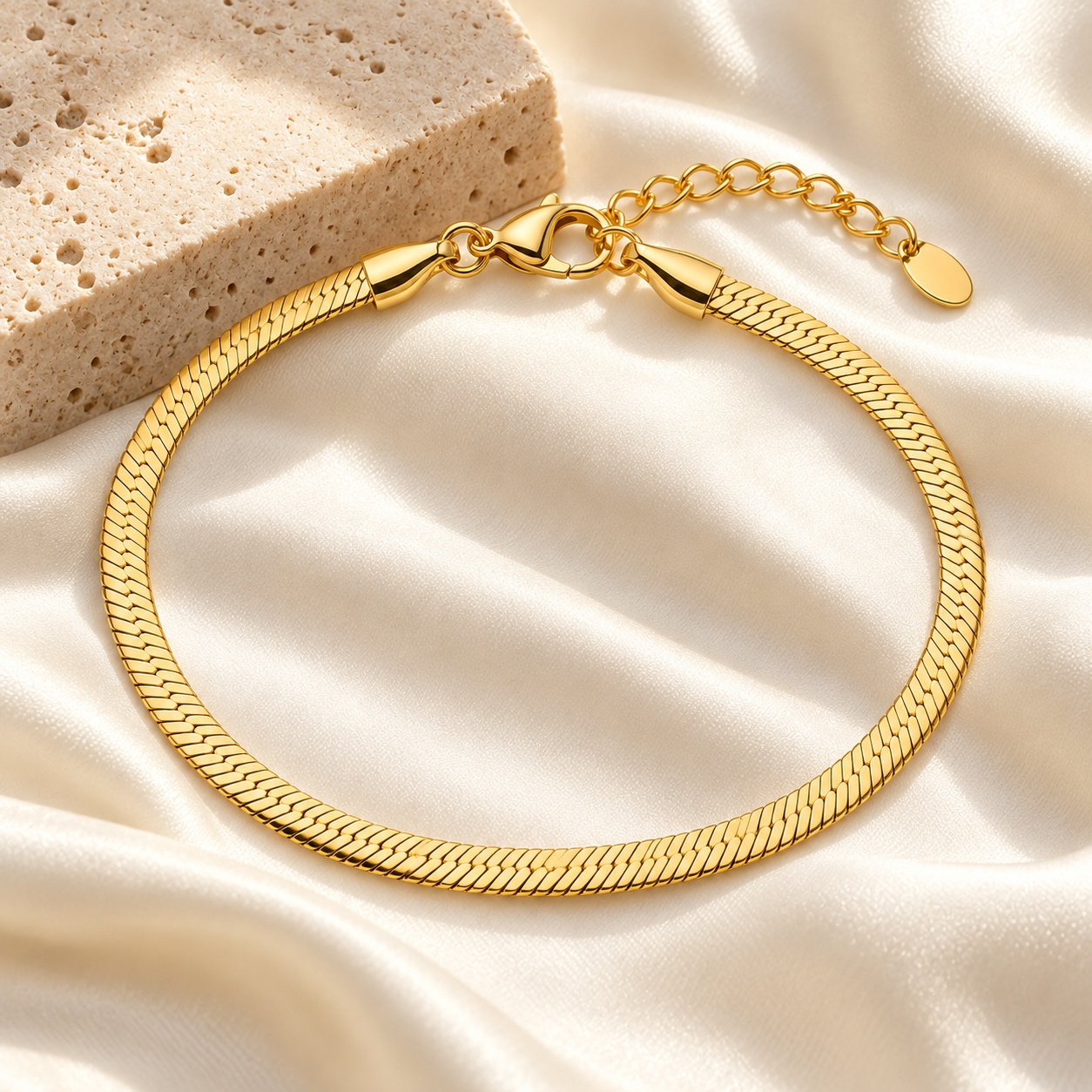 Serpentine 18K Gold Plated Snake Chain Bracelet - Image 4