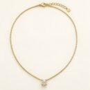 Lumi Round CZ Pendant Necklace – 18K Gold Plated