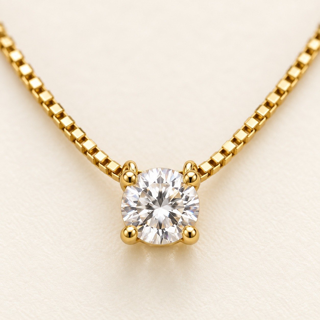 Lumi Round CZ Pendant Necklace – 18K Gold Plated - Image 2