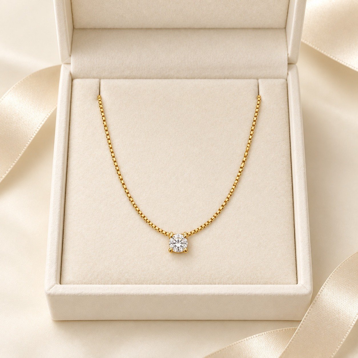 Lumi Round CZ Pendant Necklace – 18K Gold Plated - Image 5