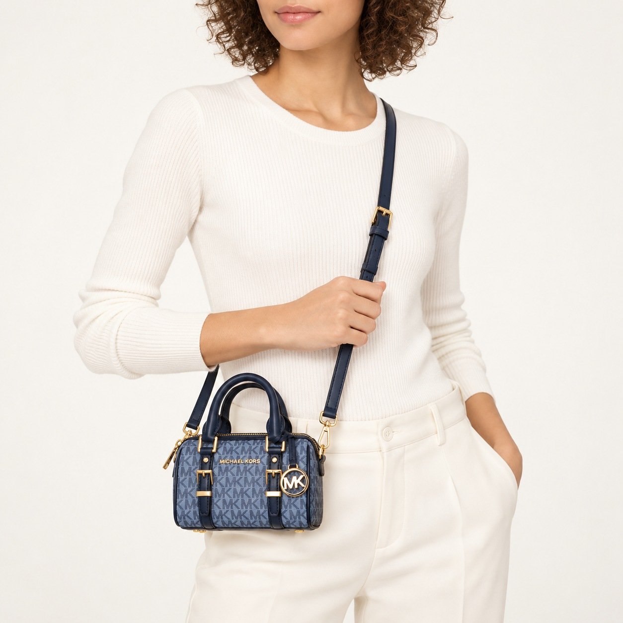 Michael Kors Bedford Blue Navy Mini Crossbody Bag - Image 3