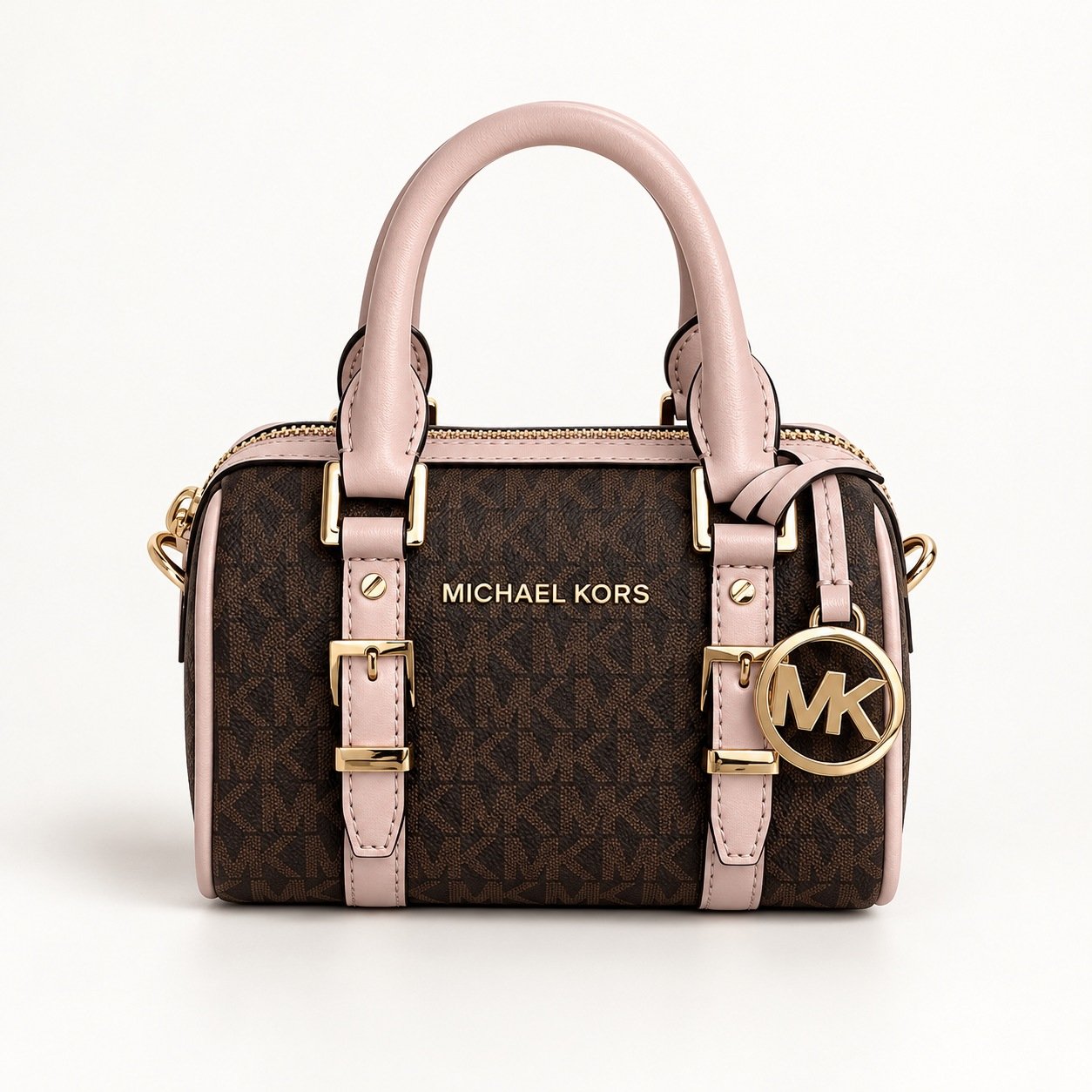 Michael Kors Bedford Coffee Blush Mini Crossbody Bag
