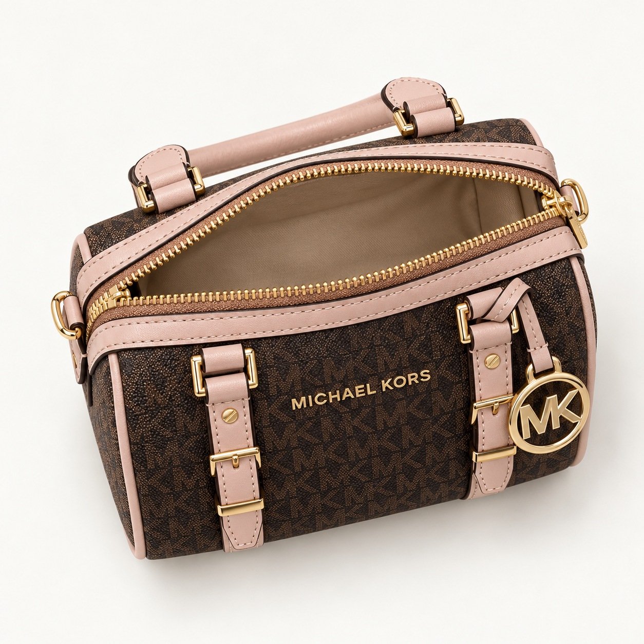 Michael Kors Bedford Coffee Blush Mini Crossbody Bag - Image 2