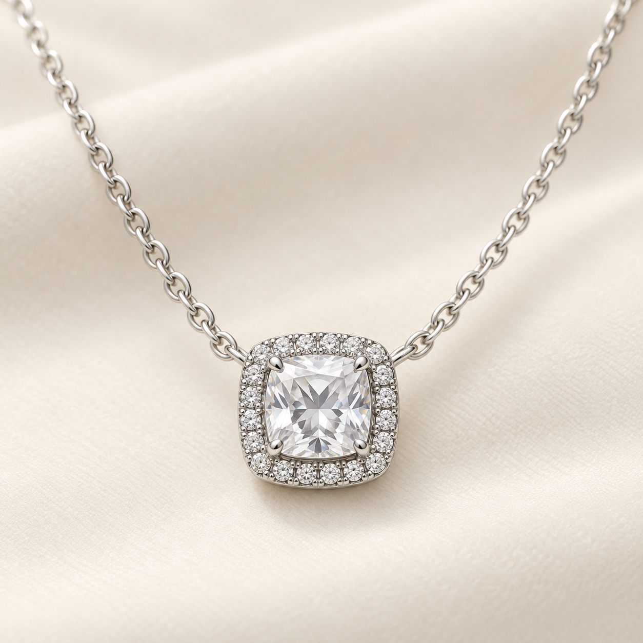 Michael Kors Pavé Halo Pendant Necklace in Sterling Silver - Image 2