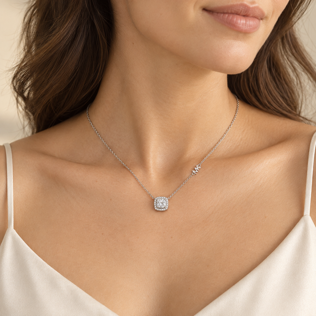 Michael Kors Pavé Halo Pendant Necklace in Sterling Silver - Image 3