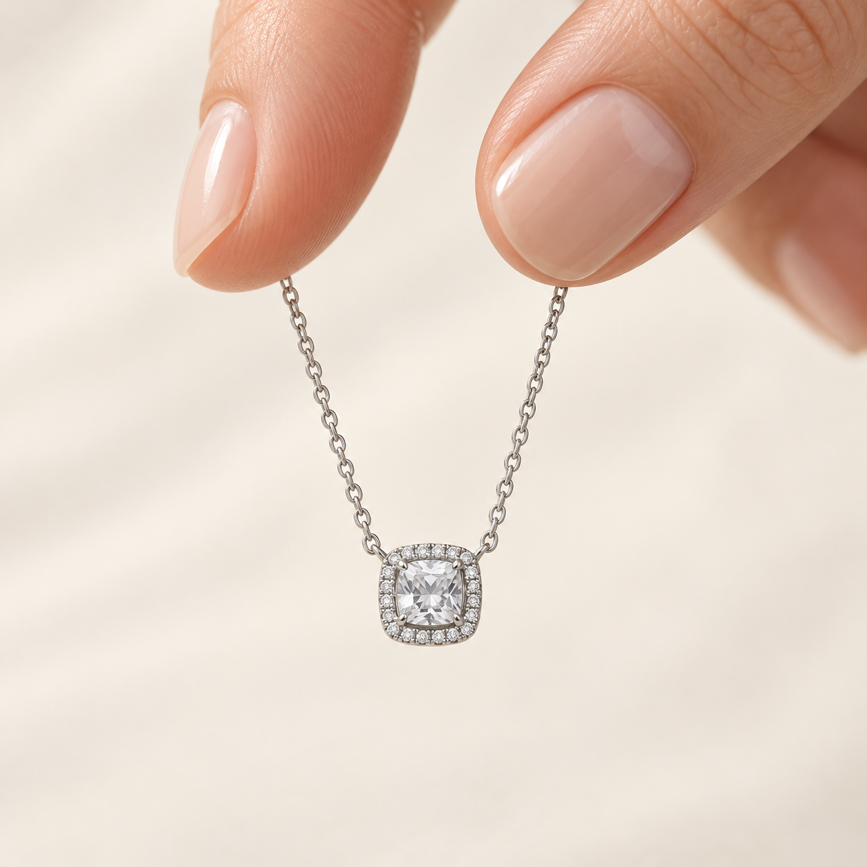 Michael Kors Pavé Halo Pendant Necklace in Sterling Silver - Image 5